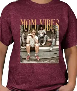 Mom Vibes TV Moms T-shirt Casual Summer Crewneck with Graphic Print