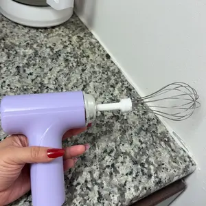 Cordless Electric Hand Mixer Whisk - 3-Speed USB Rechargeable Food Mixer, Small Lightweight Portable Kitchen Appliance with 2 Mixing Whisks for Baking, Coffee, Milkshake Preparation, Cordless Hand Mixer