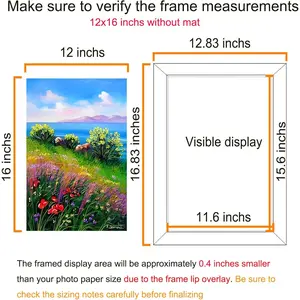 12x16 Frame Wall Hanging Picture Frames, Black, 1 Pack Decor Photo