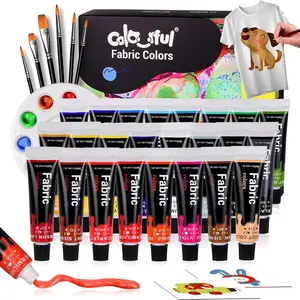 Colorful Fabric Paint Set, 12/24 Colors 12ML Paint Kit for Shoes, Canvas, Non-toxic Slick Painting Set for Adults, Beginner & Artists, Crafts Art Supplies, Diy Painting Supplies