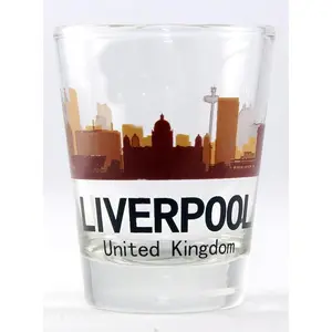 Liverpool United Kingdom Sunset Skyline shot glass