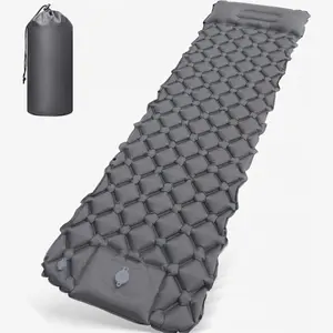 Father's Day Gifts! 5" Extra Thick Camping Sleeping Pad with Pillow, Built-in Foot Pump Inflatable Camping Mat, Lightweight Backpacking Mattress Air Bed for Tent Gear