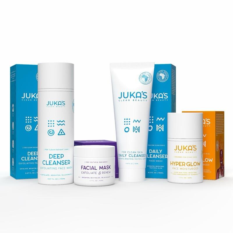 Juka's Hyper Glow Kit - For Dark Spots - Includes Deep Cleanser, Exfoliating Face Wash, Daily Cleanser, Facial Mask, and Hyper Glow Face Moisturizer - Clean Beauty Skincare