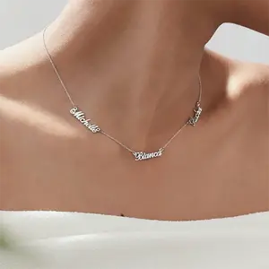 Cazador Personalized Multiple Names Necklace Custom 6 Nameplates Pendant Stainless Steel Family Members Neck Chains Jewelry Gift