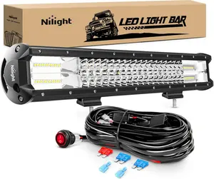 Nilight LED Light Bar 20Inch 288W Flood Spot Combo 28800LM Off Road Driving Lighting with Wiring Harness for Trucks Tractor Trailer Pickup Golf Cart SUV ATV UTV 4x4 Van Camper led carlight, Led Lights Car, Auxiliary Lights