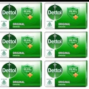 6 pack Dettol Anti Bacterial Original Soap 100g protect against bacteria and other germs , Dettol soap