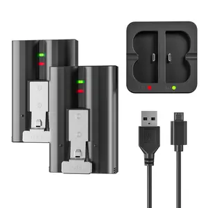 2-Pack Replacement 7200mAh Batteries for Ring Doorbell - Rechargeable with Charger Station for 2/3/3 Plus/4, Spotlight, Stick Up & Peephole Cam Indoor