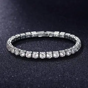 Quiet Luxury 4MM Cubic Zircon Tennis Bracelet, Dainty Micro Inlay Chain, 14 Color Options