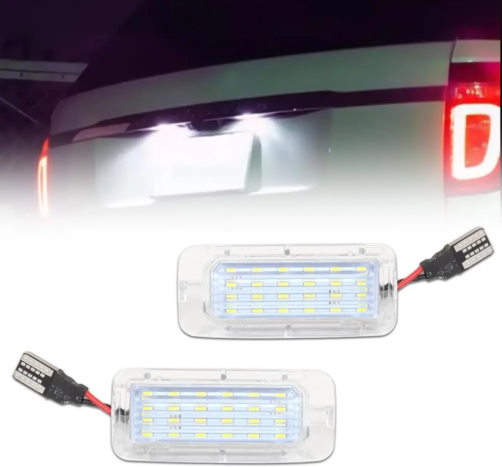 FURTOM LED License Plate Light 2-Pack, 6500K White Super Bright, IP67 Waterproof IP67 Rating, Plug-in Set Easy Install, FL3Z13550A for Ford F-150 F-250 F-350 F-450 Bronco Ranger Explorer Sport Trac Excursion Expedition Lincoln Mark LT MKC Edge