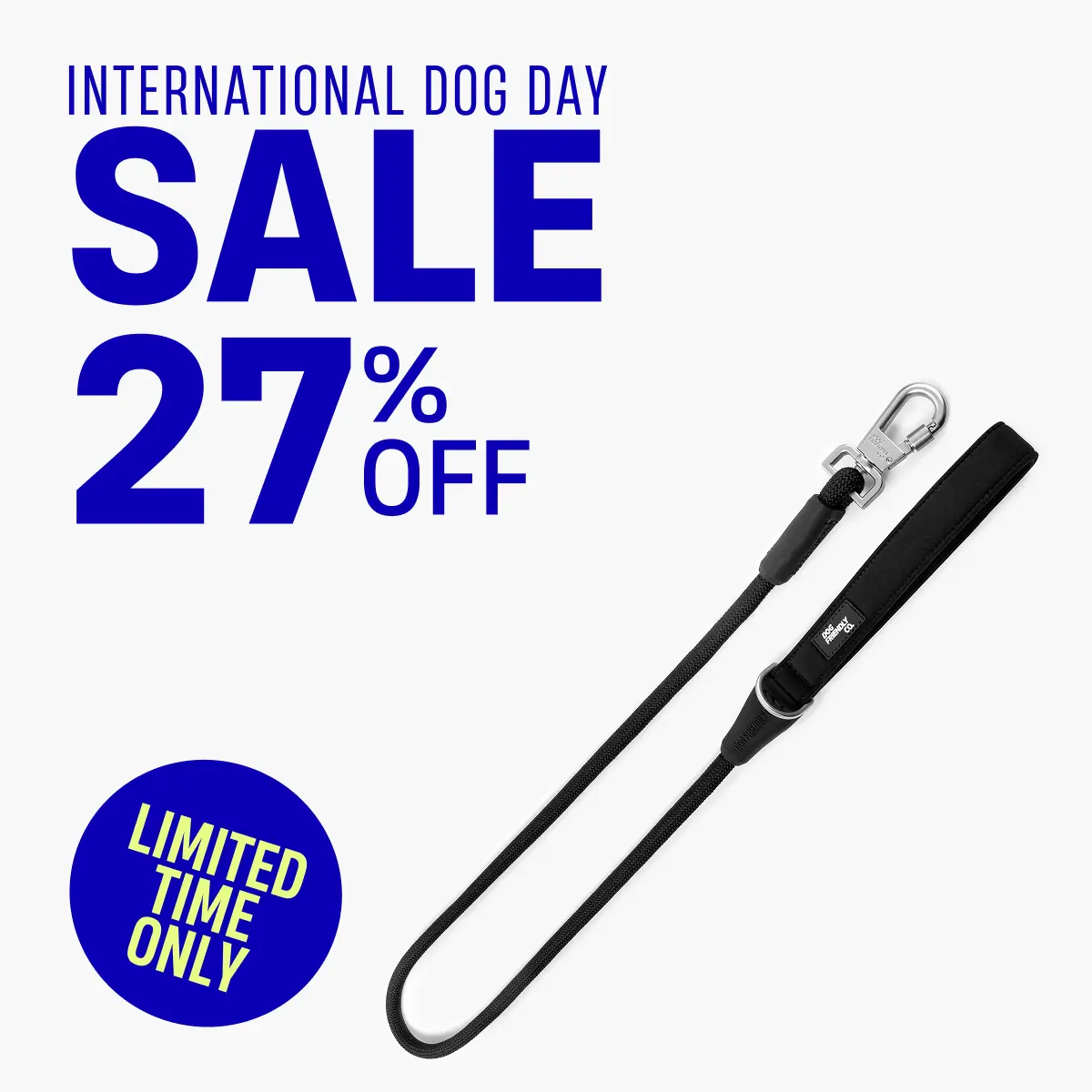 Rope Dog Leash for Puppies - 120cm, All-Weather Walks, Holds Poop Bags, Keys Stay Attached