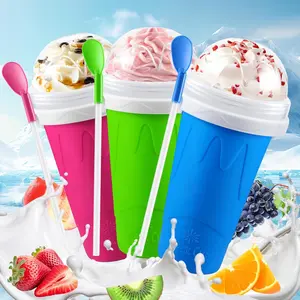 3Pack Slushie Maker Cup, Quick Squeeze Smoothies Cup, DIY Frozen Slushy Cups, Juice Milk shake Yogurt Ice Cream Maker, Cooling Cups, Cool Fun Gifts