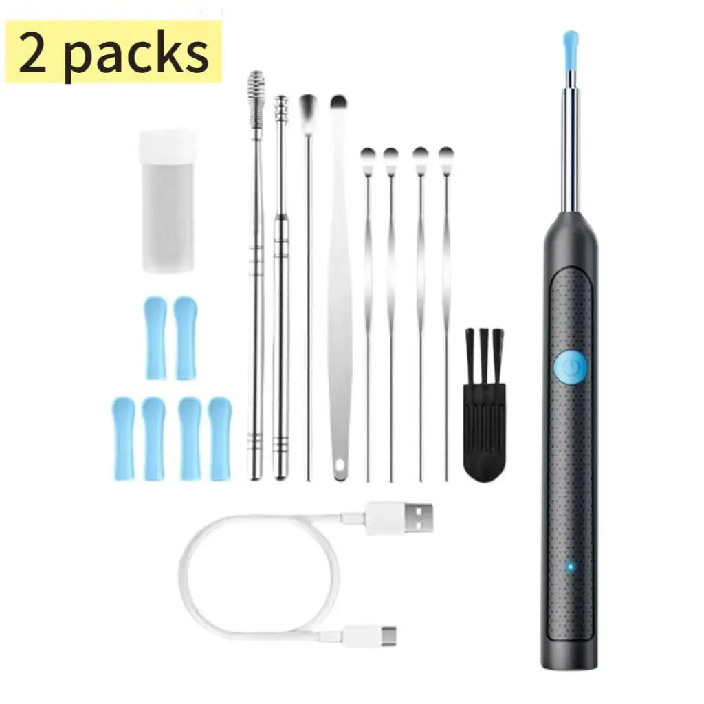 1080P HD Ear Wax Removal Tool with Camera, 6 Ear Spoon Set, Rechargeable USB/Battery Dual Power, tar Cleaning Device for Safe Ear Care Ear Wax Removal Kit Wireless Visual Ear Cleaner Earwax Removal Kit spring gift earwax removal tool android phone smart