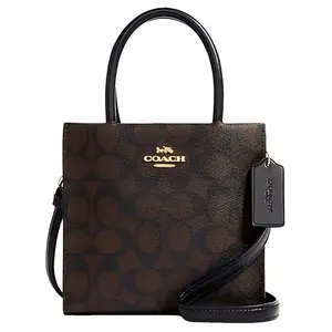 COACH Cally 17 Classic Monogram PVC Sheet Music Bag – Women’s Mini Crossbody and Shoulder Handbag in Black and Brown