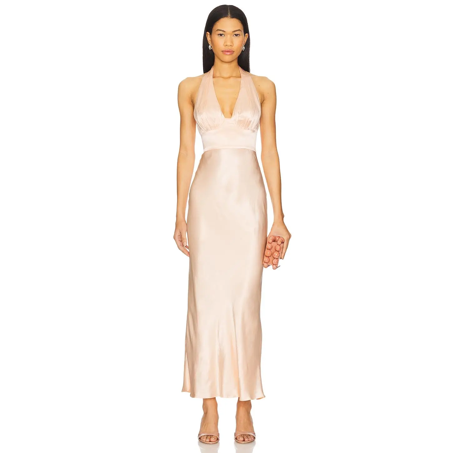 Shona Joy La Lune Plunged Halter Midi Dress in Peach - TikTok Shop Shona Joy La Lune Plunged Halter Midi Dress in Peach - TikTok Shop