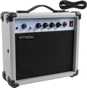 STRICH 20W Portable Electric Guitar Amplifier, Lightweight Practice Amplifier with Clean-Overdrive Dual Channels, Professional Noise Reduction Cable Included (Slate Blue)