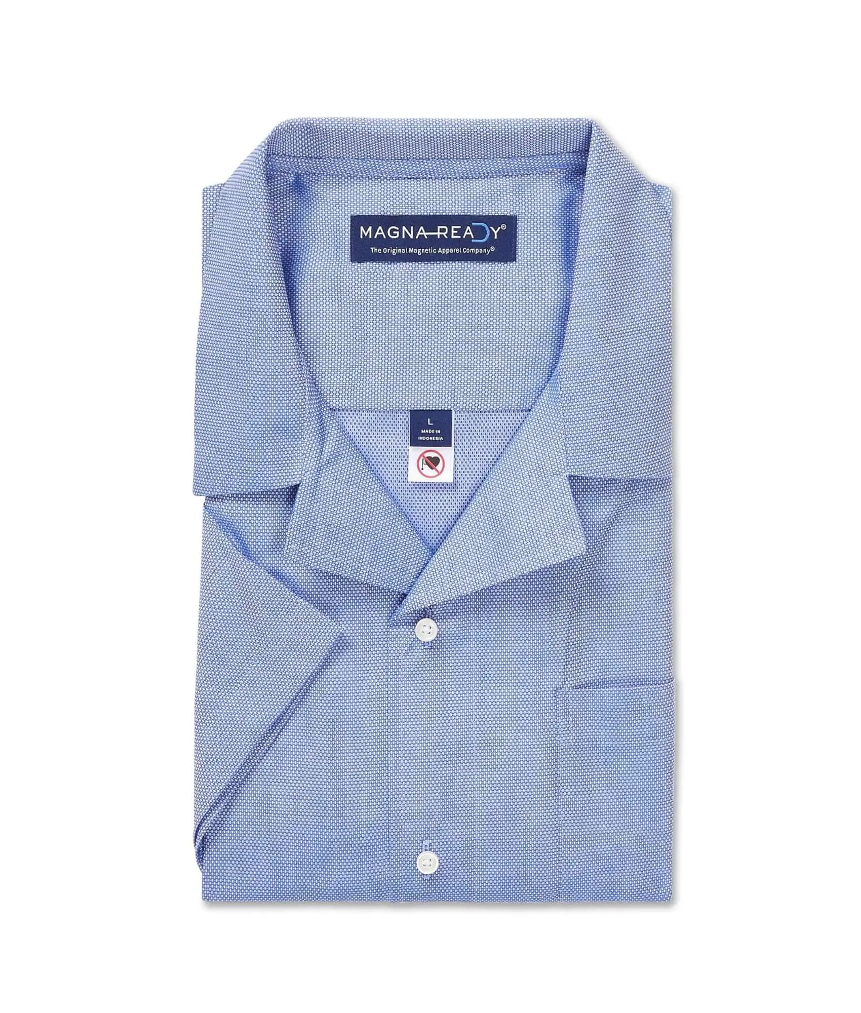 Short Sleeve Untucked Solid Blue Camp Casual Shirt with Magnetic Closures by MagnaReady - TikTok Shop Short Sleeve Untucked Solid Blue Camp Casual Shirt with Magnetic Closures by MagnaReady - TikTok Shop
