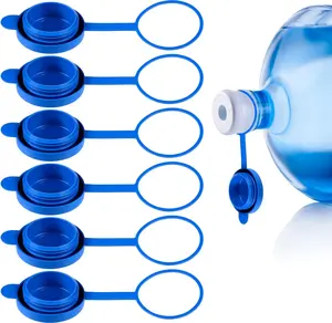 Water Jug Cap Reusable Water Jug Caps 5 Gallon Water Jug Cap Silicone Replacement Gallon Caps for 55mm Standard Bottle and Water Dispensers Non Spill 6Pcs