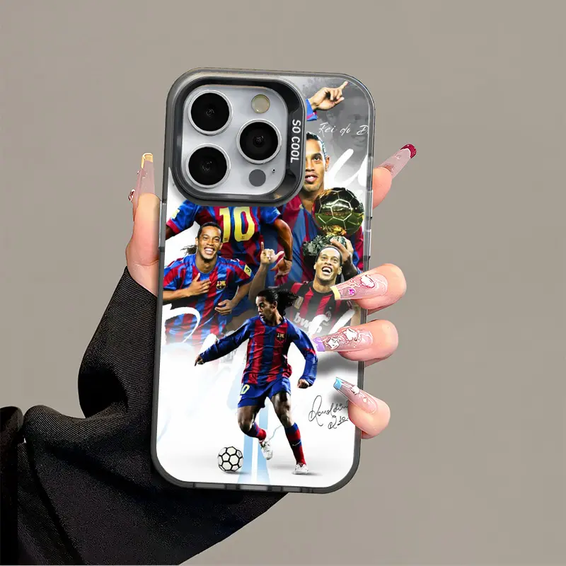 Ronaldinho IPhone 17 Promax Phone Case Anti Drop Protective Case Suitable For iphone 16 15 14 13 SAMSUNG S26 S25 24 23 22 ULTRA Acrylic Soccer Phone Case