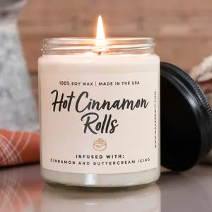 Wax & Wit Cinnamon Roll Candle, Fall Candle, Winter Candle, Cozy Home - 9oz Glass Jar