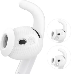 Gcioii 4 Pairs for AirPods 4 Ear Tips Hooks Covers [Added Storage Pouch] Improved Noise Cancelling Earbuds Anti-Slip Accessories Compatible with Apple AirPods 4th Generation (Small+Large)