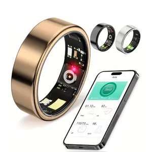 Smart Ring – Fitness Tracker with Heart Rate, Temperature Check, Sleep, Stress & Cycle Reminder Insights | Auto Activity Detection | Fitness Ring for Men & Women | No Subscription | Android & iOS Compatible