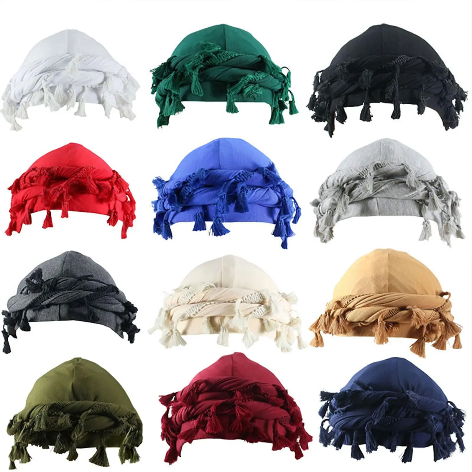 Unisex Twist Turban Head Wrap with Silk Satin Lining - Adjustable Pre-Tied Tie Back Headwear with Elastic Tassel, Headscarf, Tie Back Headwraps
