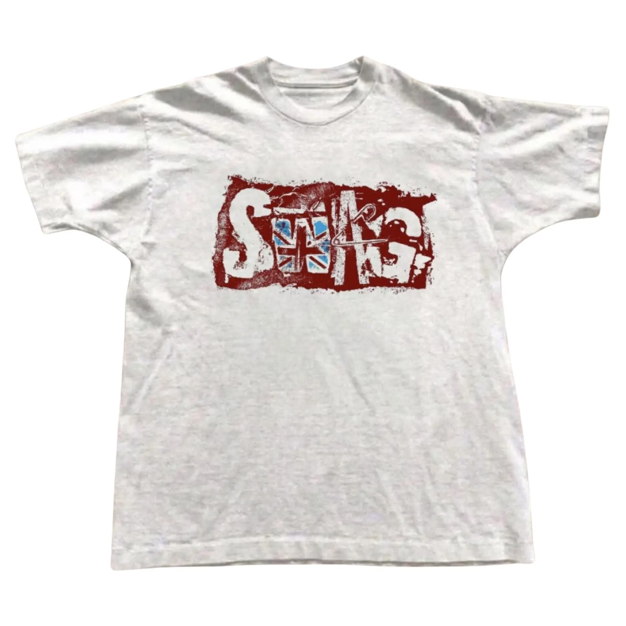 SWAG Union Jack Parody Graphic T-Shirt, Distressed Retro British Flag Punk Stencil Art Box Print, Unisex Heavyweight Streetwear Tee, Y2K Urban Outfit