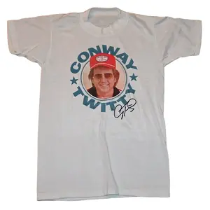 Vintage Concert 1970s Conway Twitty Shirt Short Seeve White Unisex Crewneck Classic Crewneck Classic