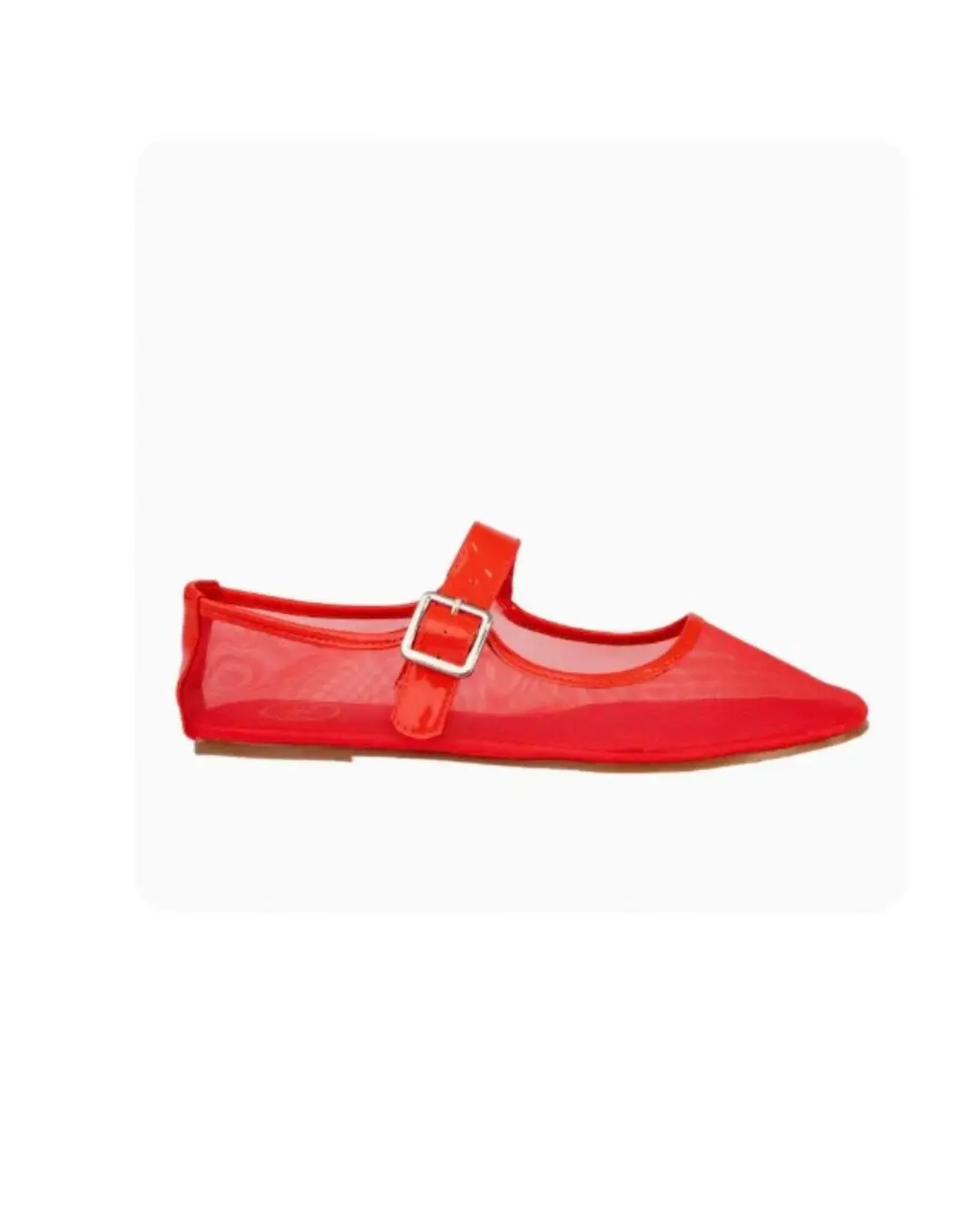 Red Mesh Mary Jane Flats Red Mesh Mary Jane Flats