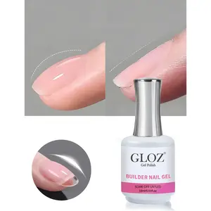 GLOZ 7-in-1 Clear Builder Gel Soak Off Gel Rubber Base Gel Nail Extension Strengthener Thickening Gel Rhinestone Adhesive UV LED Cured DIY Nail Art Gel