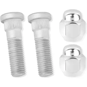 2 Set Wheel Stud Bolt Kit,M12x1.5 Wheel Bolts & Wheel Lug Nuts OEM # 52950-14140,52950-M1000 for Front/Rear Wheel,Compatible with Hyundai Santa Fe Sonata,Kia Rio Sportage