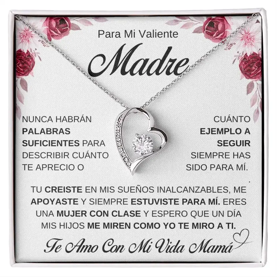 Para Mamá - Collar de Corazón 'Te Quiero' - Joyas de Moda para Mujer, Collares de Cumpleaños To My Mom Mother Gift Love You Heart Pendant Necklace Fashion Women Gifts Birthday Necklaces