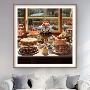 212 MAIN Vibrant Gastronomy Framed Photo Print Wall Art - 48x48 in Matted Artwork, Kitchen Decor, Wedding Gift (C1FM48481IY1TK)
