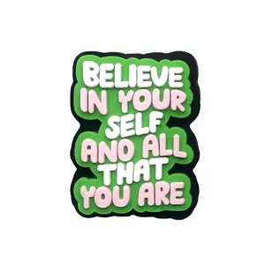 1pc Believe In Yourself and All That You Are PVC Focal Beads - Cute Colorful Craft Supplies for DIY Beaded Pens