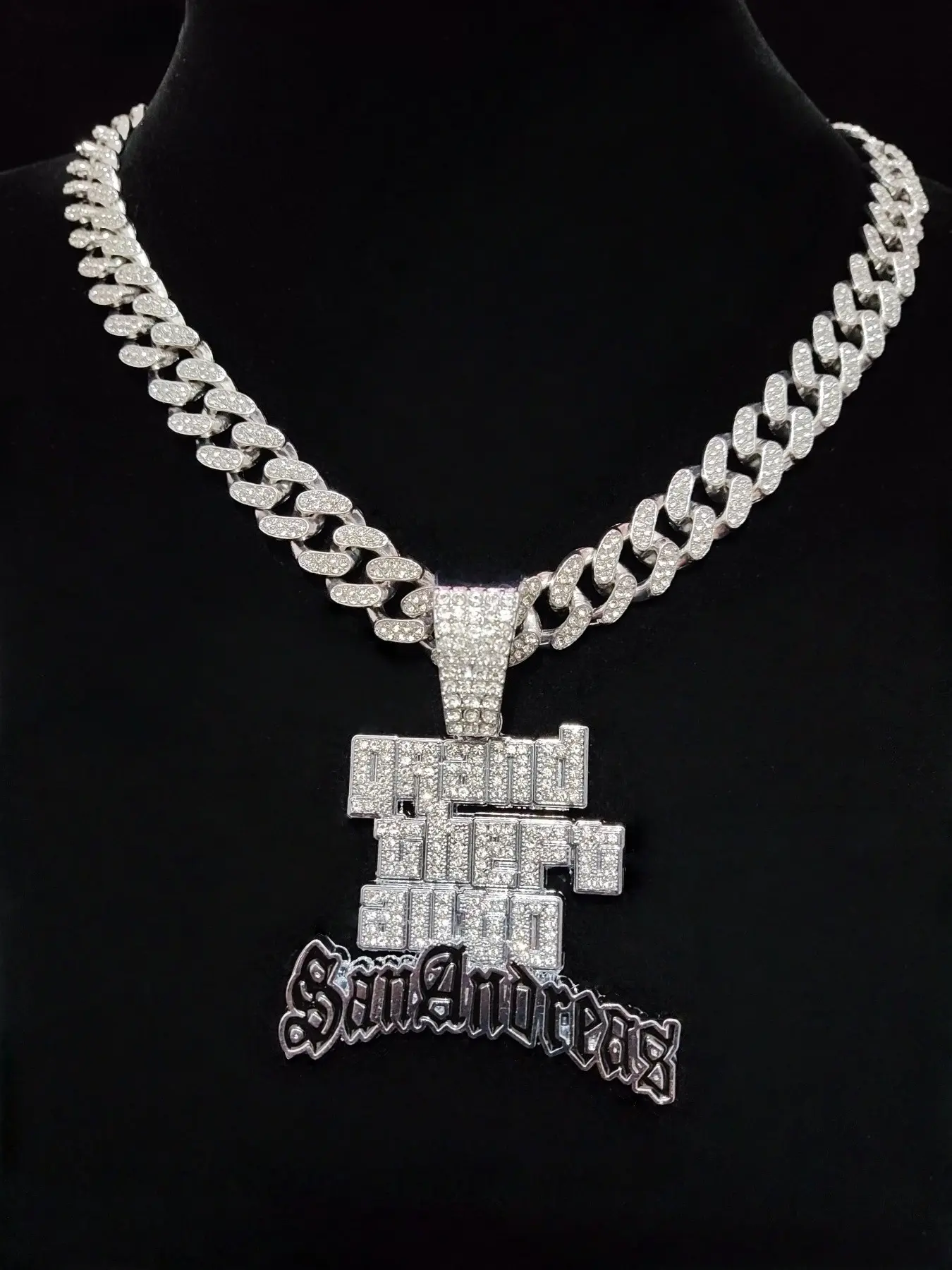Men Hip Hop Punk Vintage with Miami Jazz Cuban Chain Necklace, Street Style Hip Hop Rock Jewelry for All Seasons