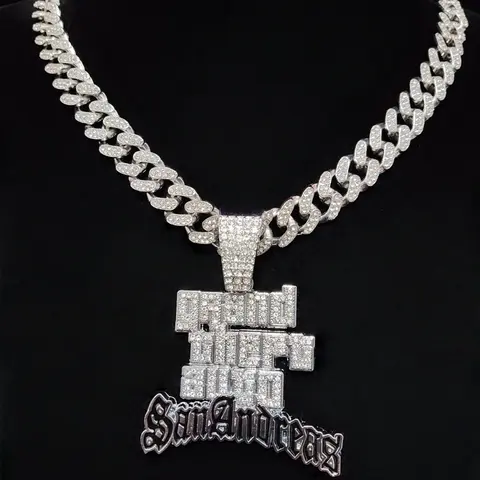 Men Hip Hop Punk Vintage with Miami Jazz Cuban Chain Necklace, Street Style Hip Hop Rock Jewelry for All Seasons
