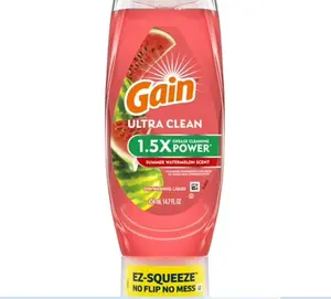 Gain Ultra EZ-Squeeze Dish Soap, Dishwashing Liquid, Grease Removal, Summer Watermelon, 14.7oz