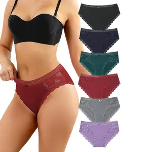 LEVAO 6 Pack Women's Cotton Bikini Underwear - Breathable Stretch Hipster Panties, Soft & Comfy Full Coverage S-XL