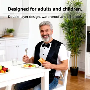 Adult Waterproof Bib for Eating, Elderly Feeding Apron, Men's Western Style, Anti-Slobbering Meal Apron, Senior Bib for Dining