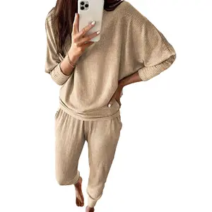 PrettyGarden Women's Fashion Outfits 2 Piece Sweatsuit Long Sleeve Cozy Loungewear