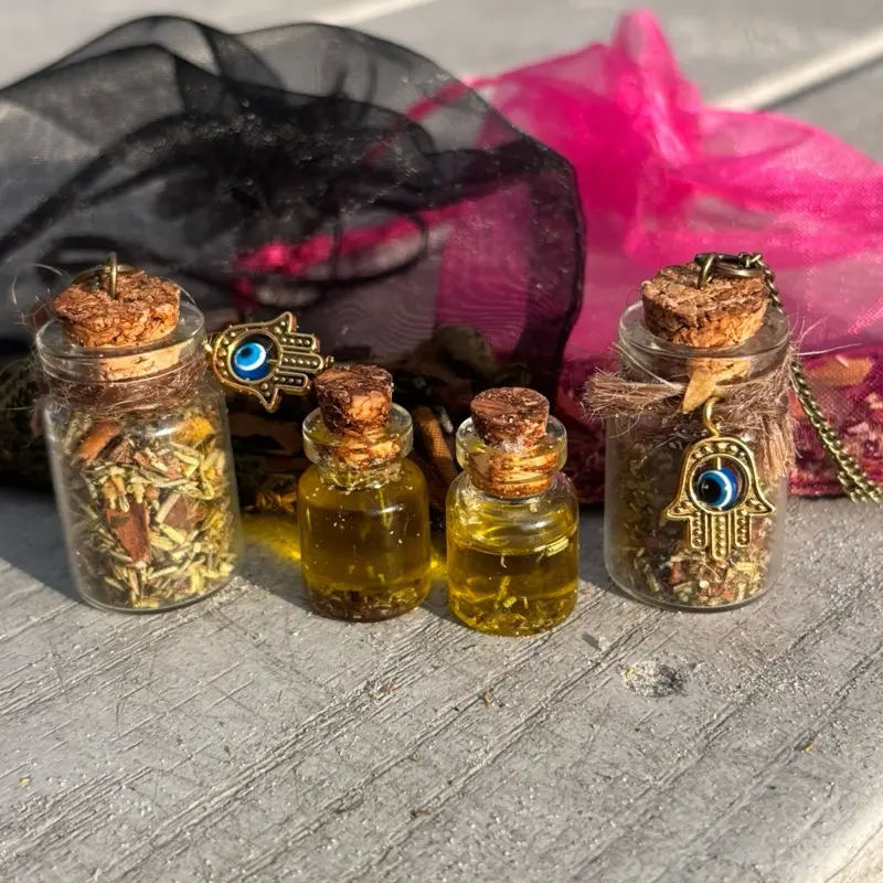 Abundant Energy Talisman & Radiant Love Charm Handcrafted with Anointed Oil & Extra Herbs for Prosperity & Romance