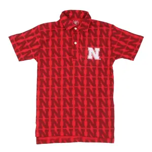 Nebraska Huskers Youth Allover Print Polo Shirt