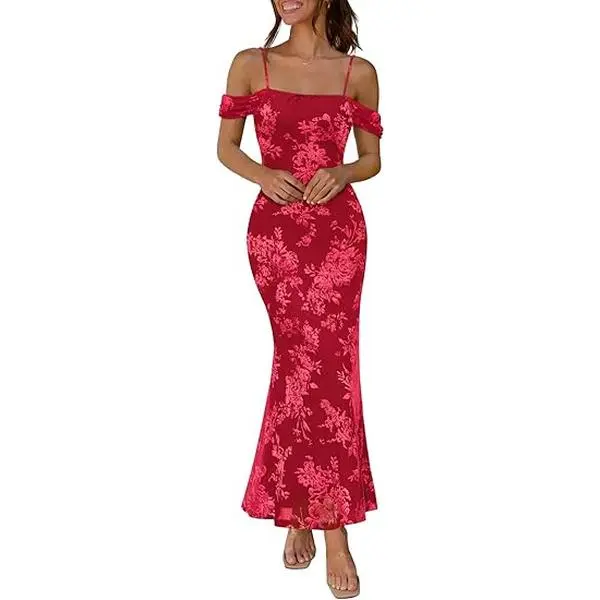 MEROKEETY Women's Formal Wedding Guest Dress Summer Floral Off The Shoulder Spaghetti Strap Mesh Cocktail Party Maxi Dresses - TikTok Shop MEROKEETY Women's Formal Wedding Guest Dress Summer Floral Off The Shoulder Spaghetti Strap Mesh Cocktail Party Maxi Dresses - TikTok Shop