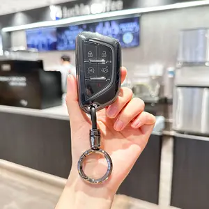 Soopcase for Cadillac Key fob Cover With Keychain Soft full Protection Key Shell Key Case Compatible With 2020-2023 ATS CT5 CT6 XT4 XT5 XTS Smart Key