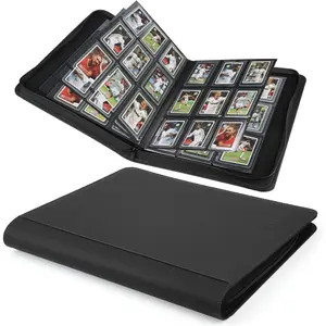 Binder,Toploader Hard Cases, 9-Pocket Pages Sleeves Hold up 288 Cards.Toploader Card Binder with Sleeves for "3*4" rigid,Card Holder(black)