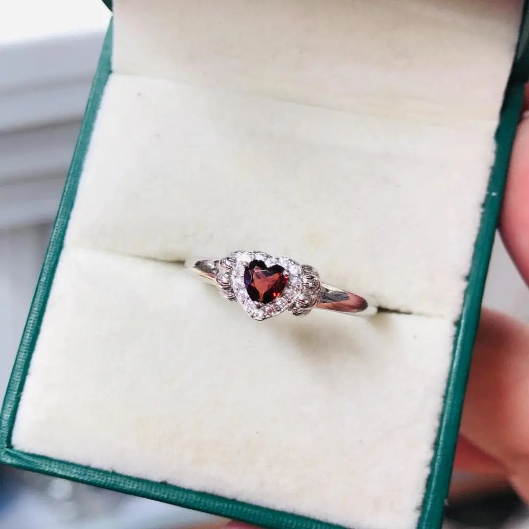natural garnet ring