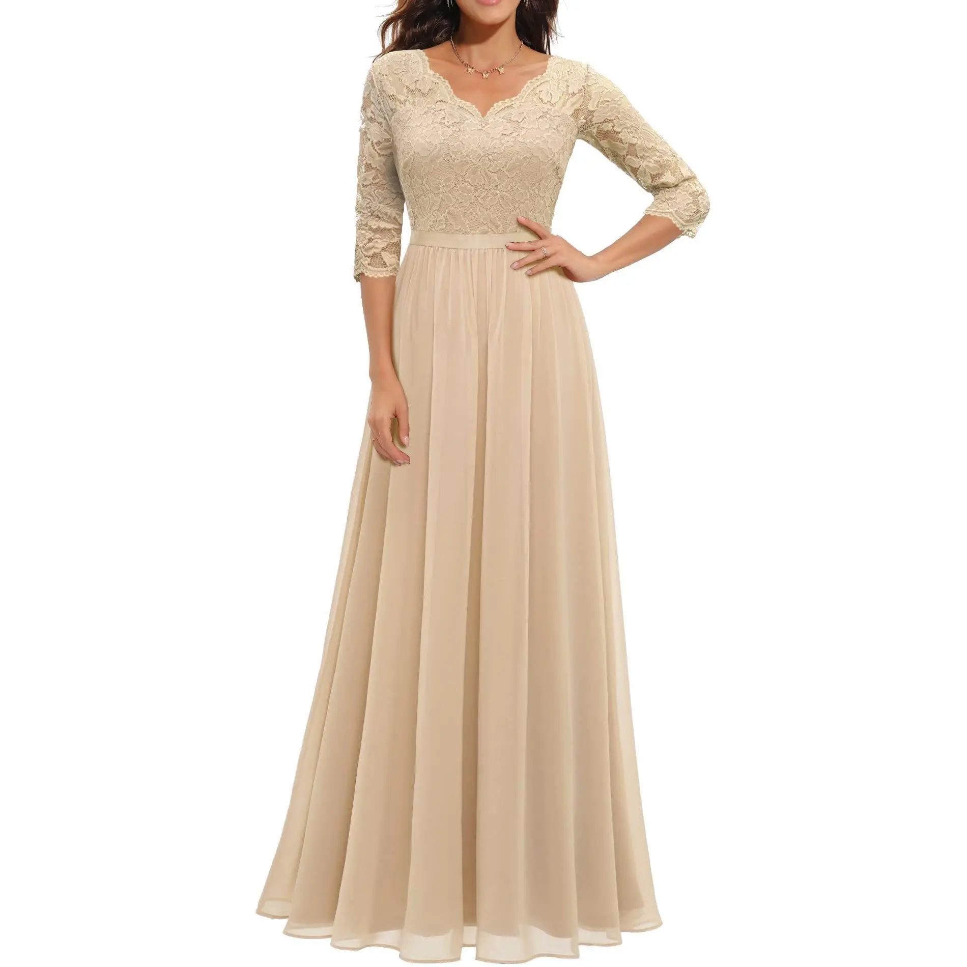 Seven quarter sleeve champagne color