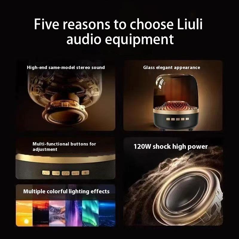 Bluetooth Speaker with 360° Surround Sound Sign-Type Appearance & Colorful Lights Portable Wireless Long-Lasting Battery for Home Party Outdoor Travel Beach Stocking Stuffers White Elephant Gifts for Adults Black