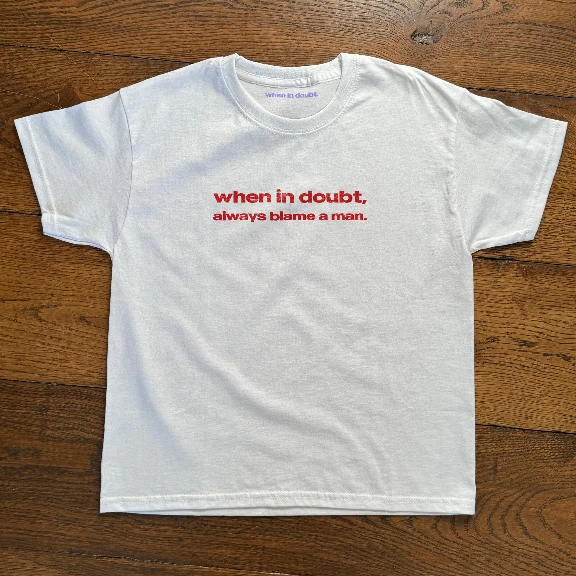 When In Doubt, Always Blame A Man Baby Tee, y2k baby tee, gift for girlfriend