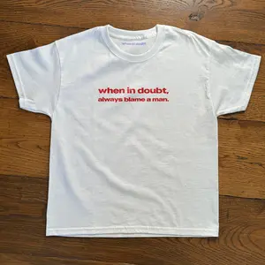 When In Doubt, Always Blame A Man Baby Tee, y2k baby tee, gift for girlfriend